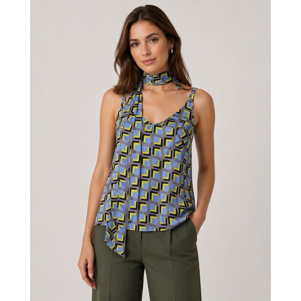 New Wildfang The Empower Satin Cami in Geo Print Size Extra Small Spring Summer